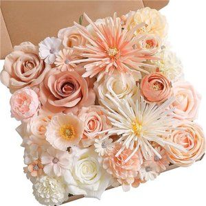 Artificial Flowers Combo Box Set Faux Flowers Bulk Flower Leaf with Stems DIY